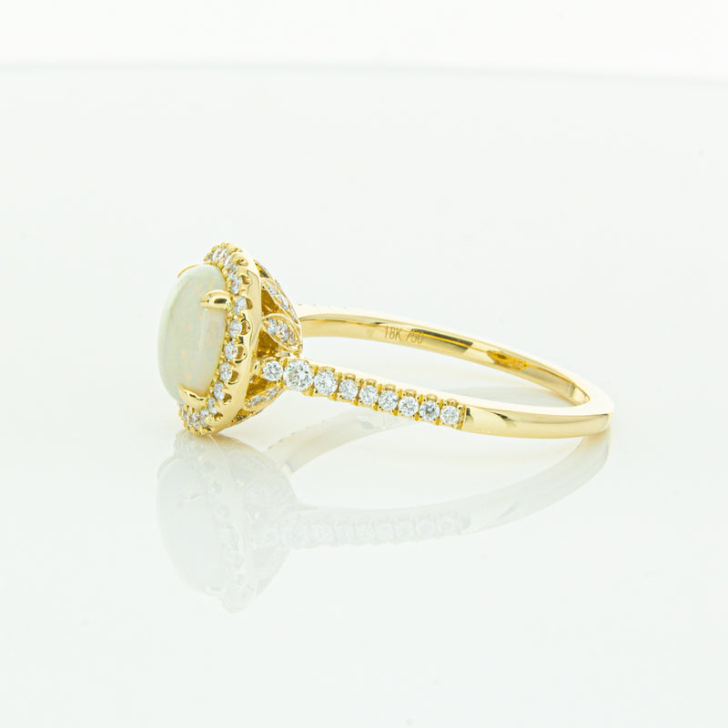 18ct Yellow Gold Opal & Diamond Sierra Ring-Ring-Walker & Hall