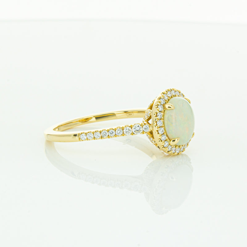 18ct Yellow Gold Opal & Diamond Sierra Ring-Ring-Walker & Hall