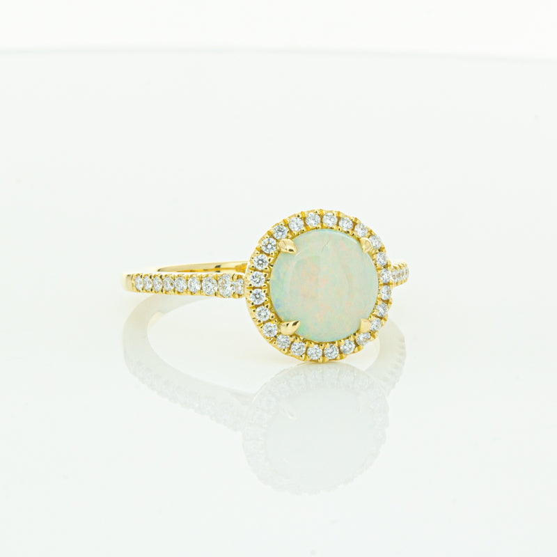 18ct Yellow Gold Opal & Diamond Sierra Ring-Ring-Walker & Hall