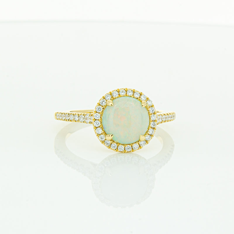 18ct Yellow Gold Opal & Diamond Sierra Ring-Ring-Walker & Hall