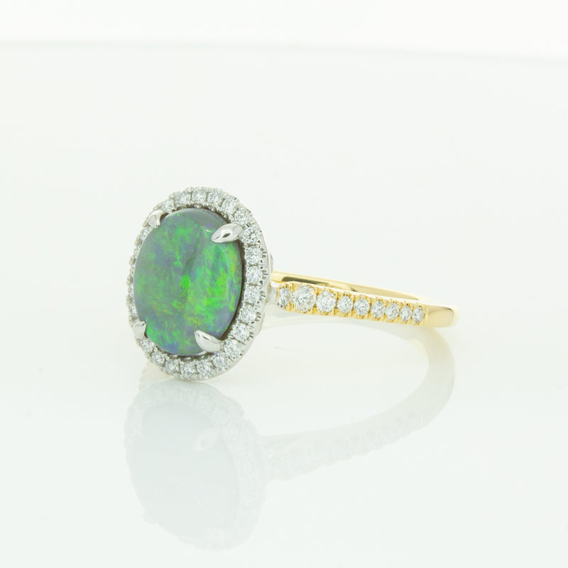 18ct Yellow Gold Opal & Diamond Sierra Ring-Ring-Walker & Hall