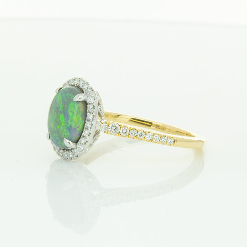 18ct Yellow Gold Opal & Diamond Sierra Ring-Ring-Walker & Hall