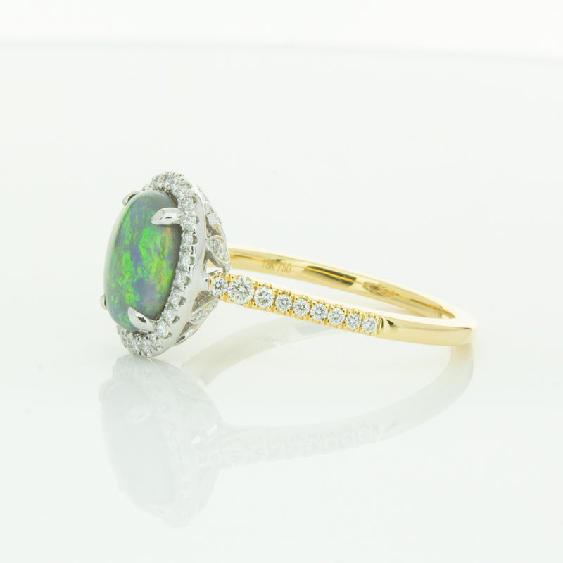 18ct Yellow Gold Opal & Diamond Sierra Ring-Ring-Walker & Hall