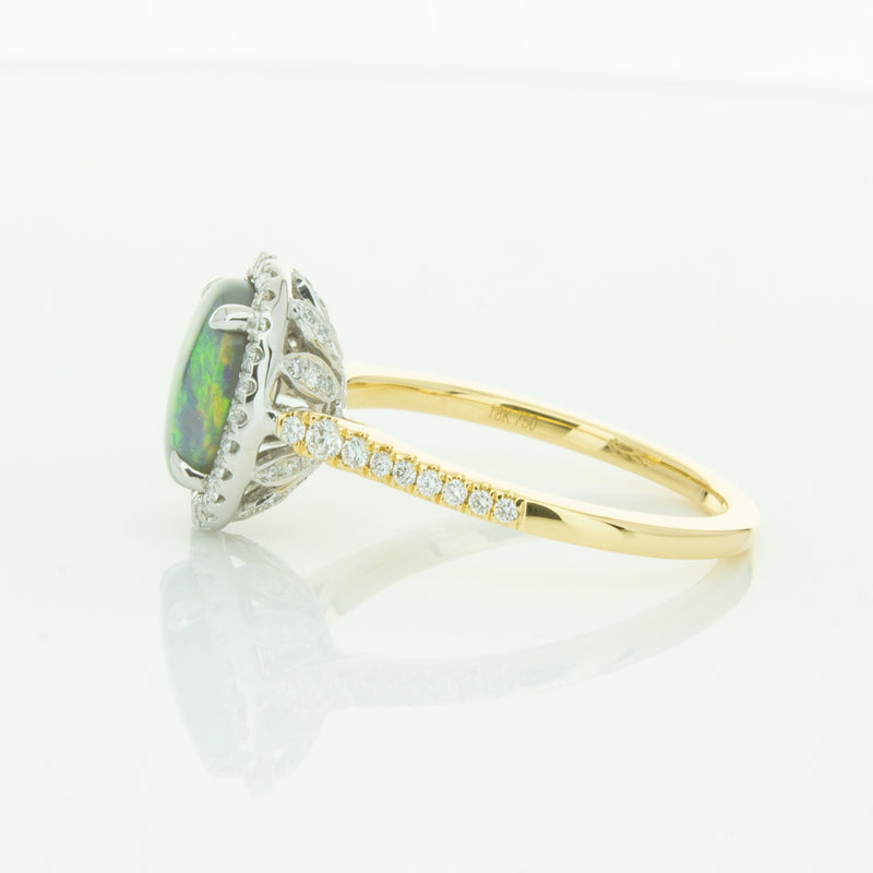 18ct Yellow Gold Opal & Diamond Sierra Ring-Ring-Walker & Hall