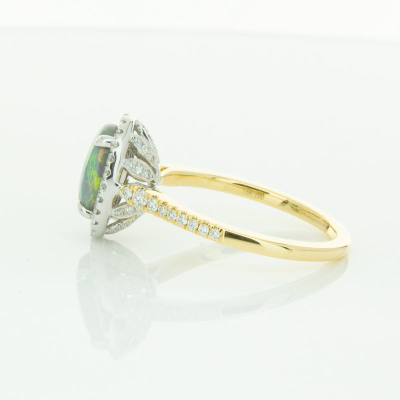 18ct Yellow Gold Opal & Diamond Sierra Ring-Ring-Walker & Hall