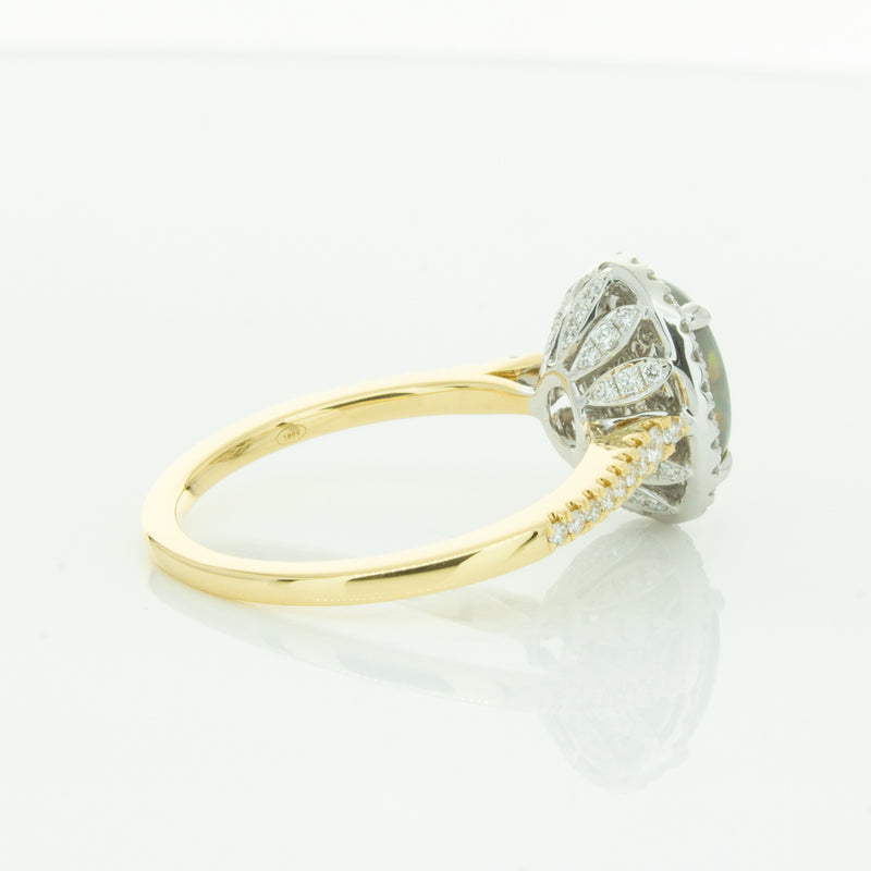 18ct Yellow Gold Opal & Diamond Sierra Ring-Ring-Walker & Hall