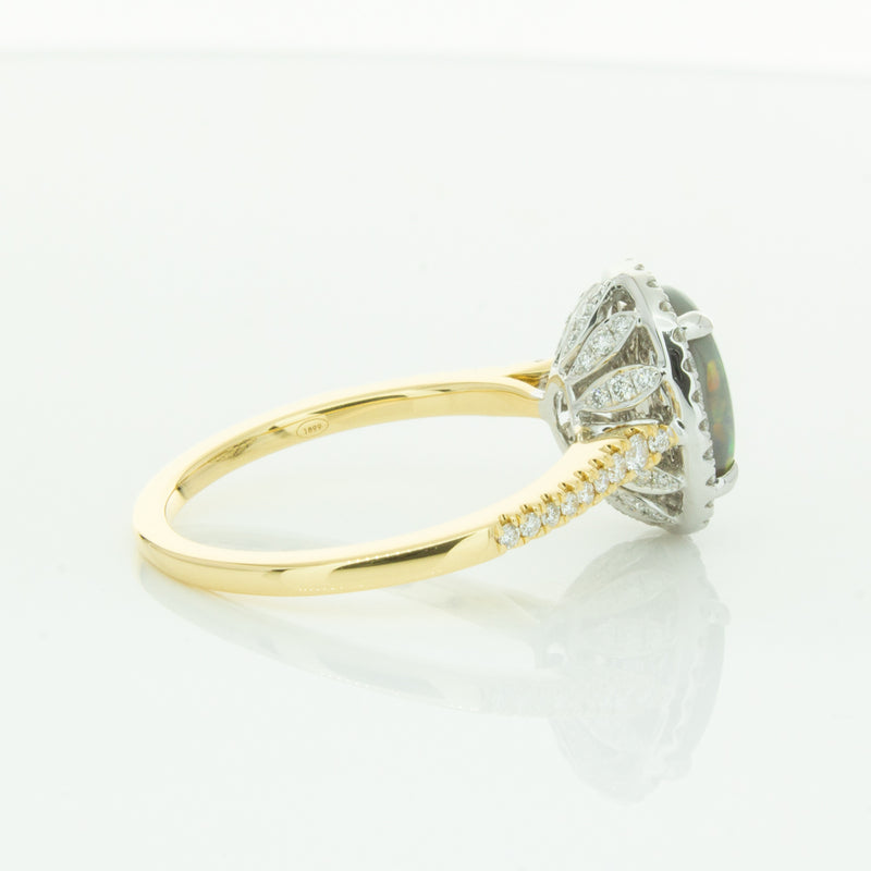 18ct Yellow Gold Opal & Diamond Sierra Ring-Ring-Walker & Hall