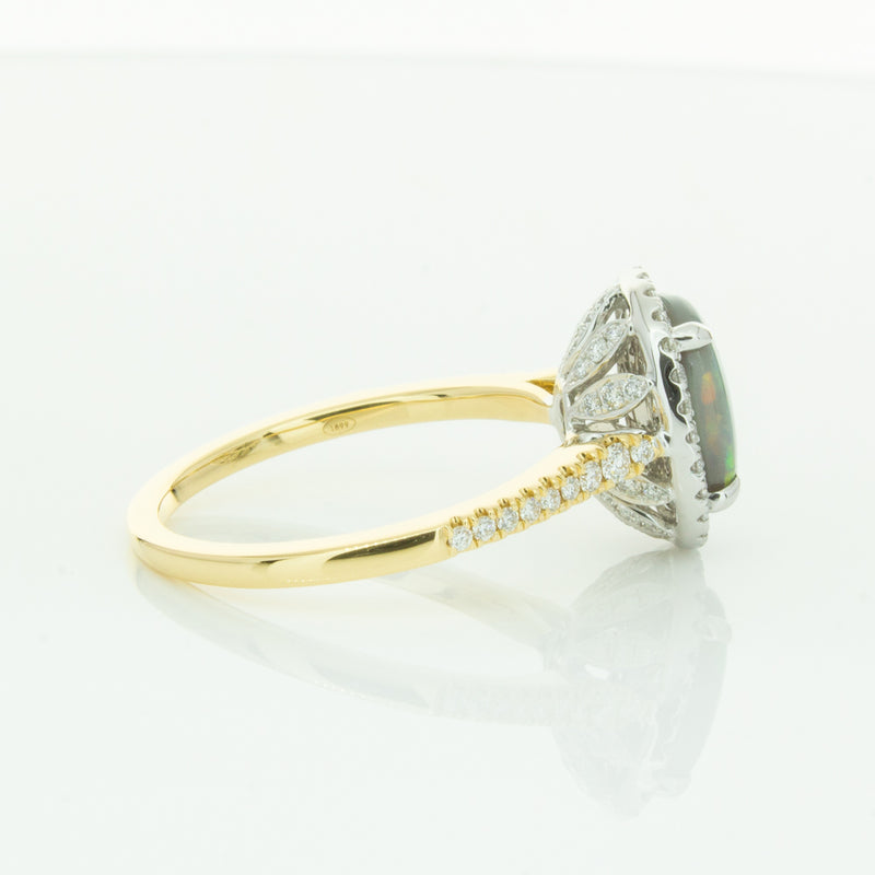 18ct Yellow Gold Opal & Diamond Sierra Ring-Ring-Walker & Hall