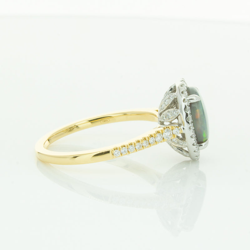 18ct Yellow Gold Opal & Diamond Sierra Ring-Ring-Walker & Hall