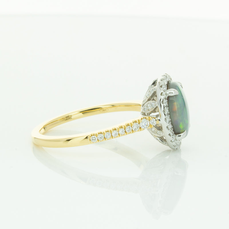 18ct Yellow Gold Opal & Diamond Sierra Ring-Ring-Walker & Hall
