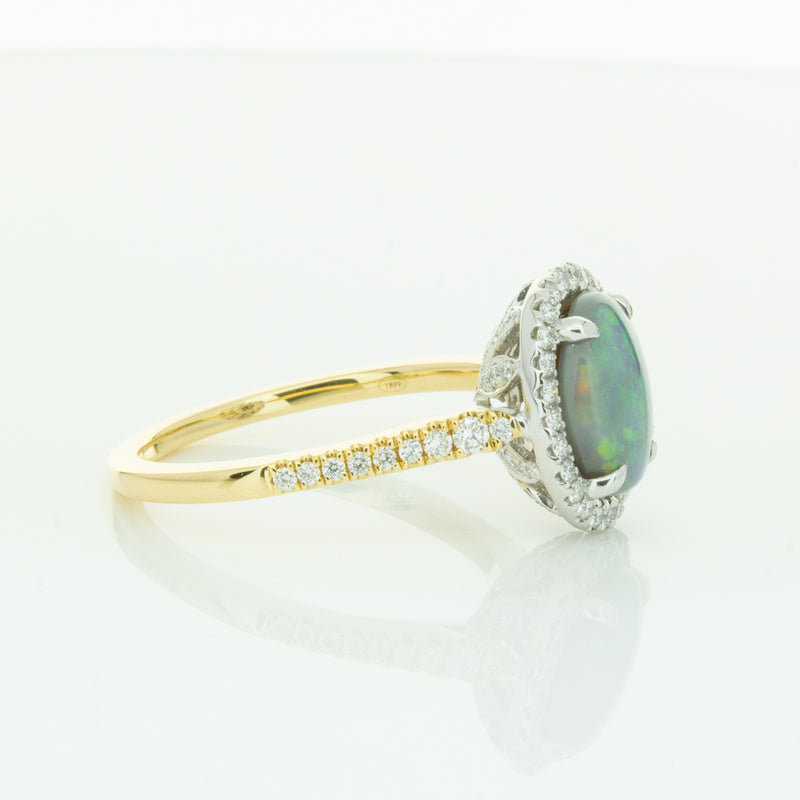 18ct Yellow Gold Opal & Diamond Sierra Ring-Ring-Walker & Hall