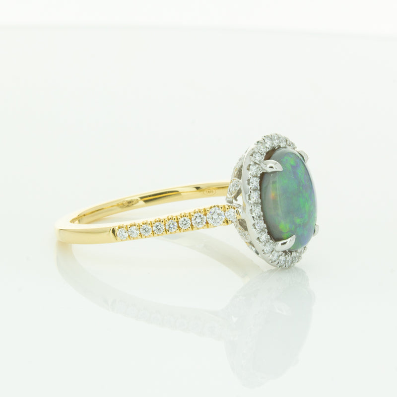 18ct Yellow Gold Opal & Diamond Sierra Ring-Ring-Walker & Hall