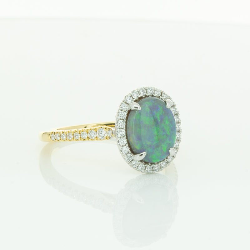 18ct Yellow Gold Opal & Diamond Sierra Ring-Ring-Walker & Hall