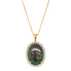 18ct Yellow Gold 15.73ct Opal & Diamond Belle Pendant - Necklace - Walker & Hall