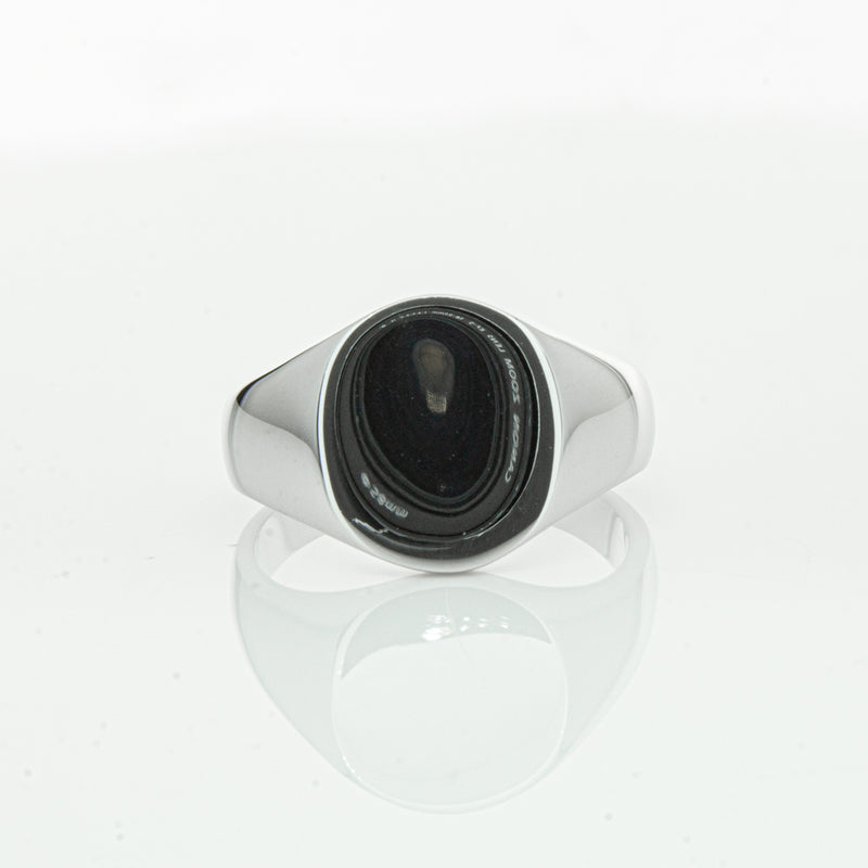 Sterling Silver Oval Signet Ring-Ring-Walker & Hall