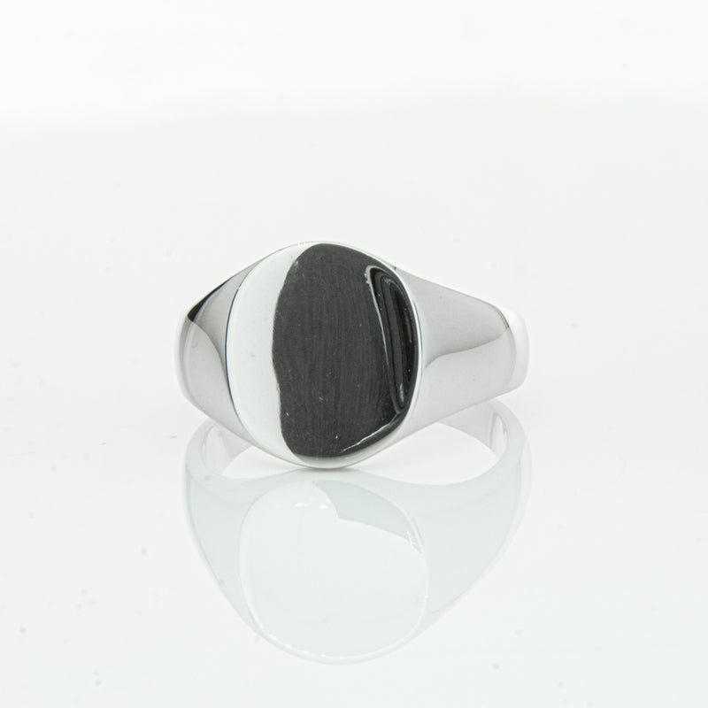 Sterling Silver Oval Signet Ring-Ring-Walker & Hall