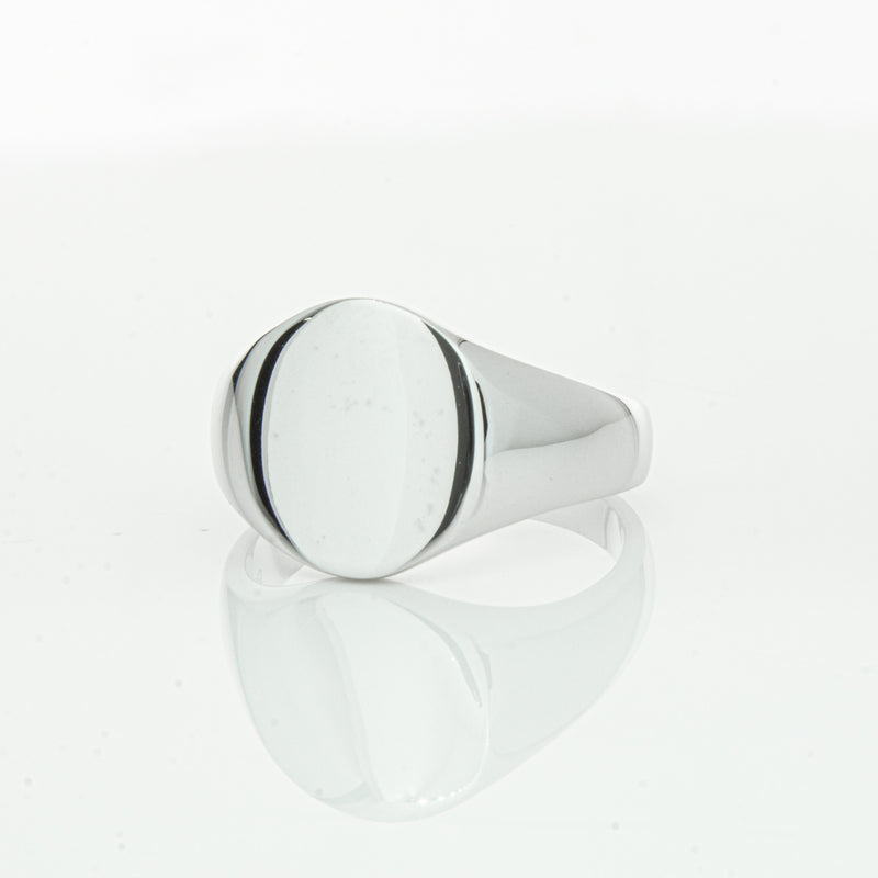 Sterling Silver Oval Signet Ring-Ring-Walker & Hall
