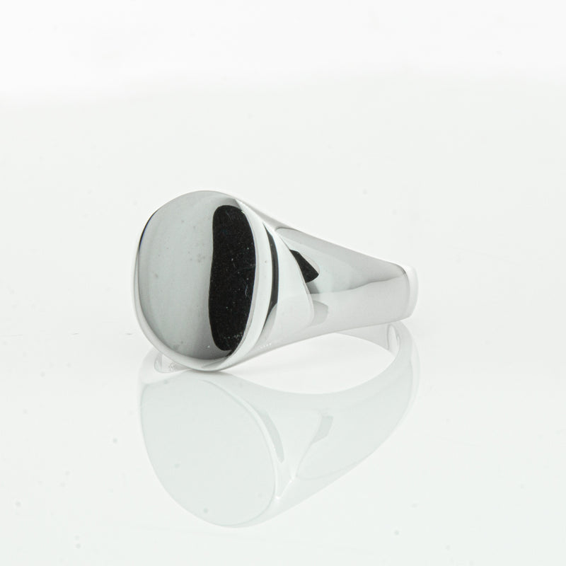 Sterling Silver Oval Signet Ring-Ring-Walker & Hall