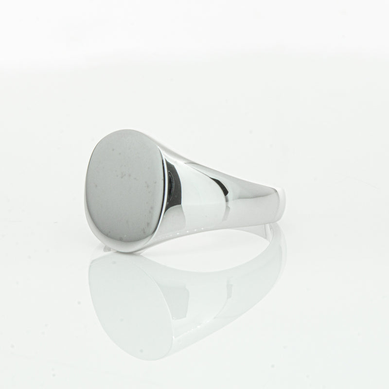 Sterling Silver Oval Signet Ring-Ring-Walker & Hall