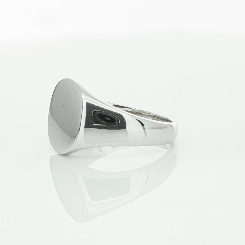 Sterling Silver Oval Signet Ring-Ring-Walker & Hall