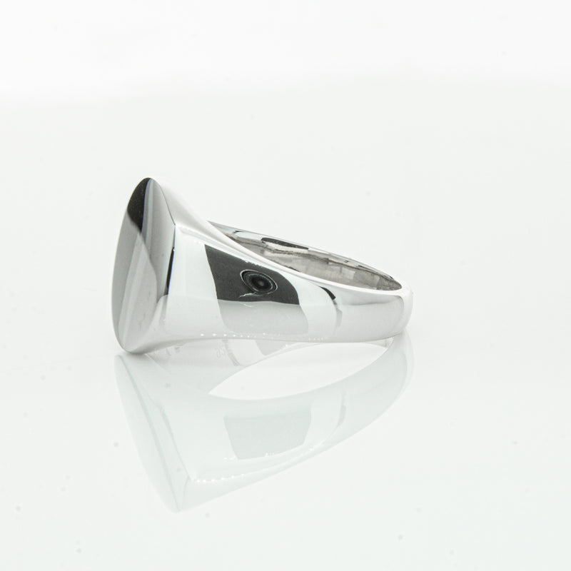 Sterling Silver Oval Signet Ring-Ring-Walker & Hall