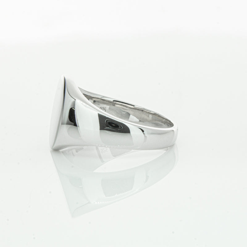 Sterling Silver Oval Signet Ring-Ring-Walker & Hall