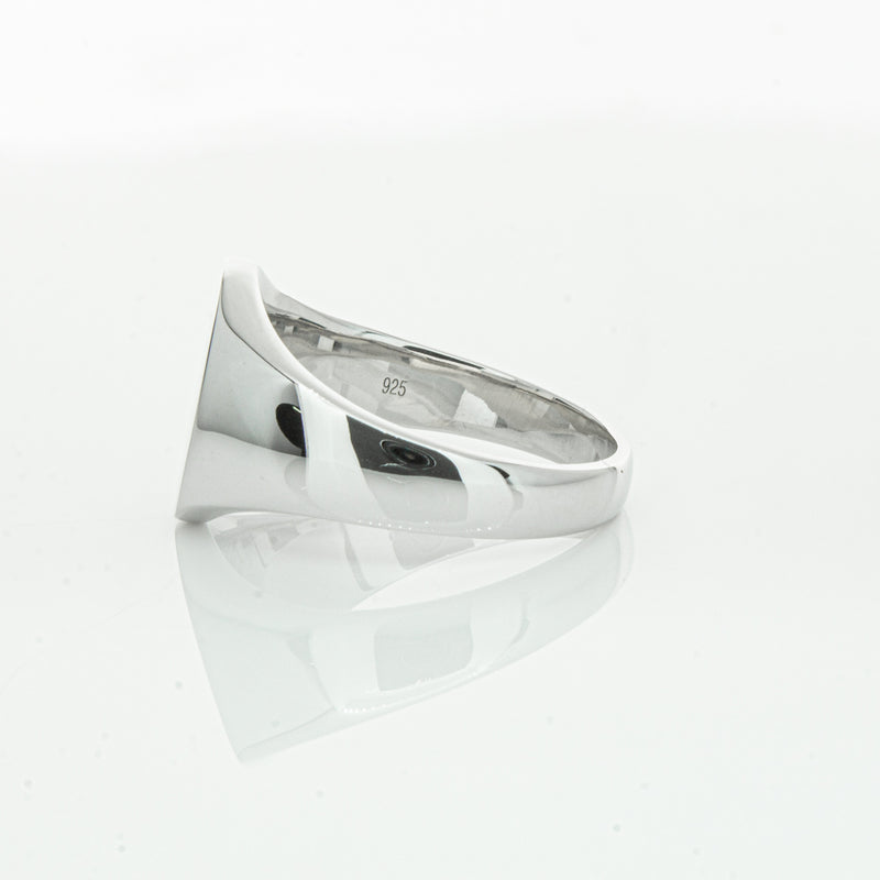 Sterling Silver Oval Signet Ring-Ring-Walker & Hall