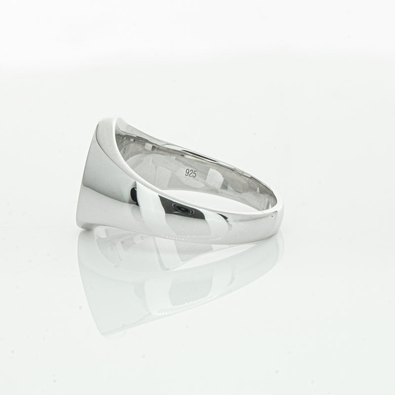 Sterling Silver Oval Signet Ring-Ring-Walker & Hall