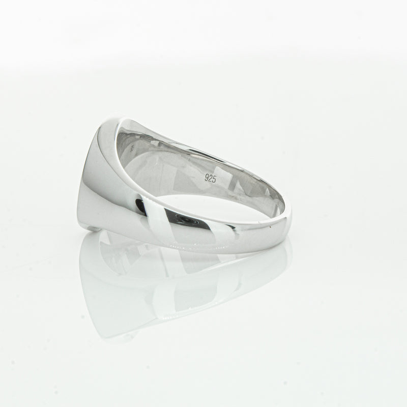 Sterling Silver Oval Signet Ring-Ring-Walker & Hall