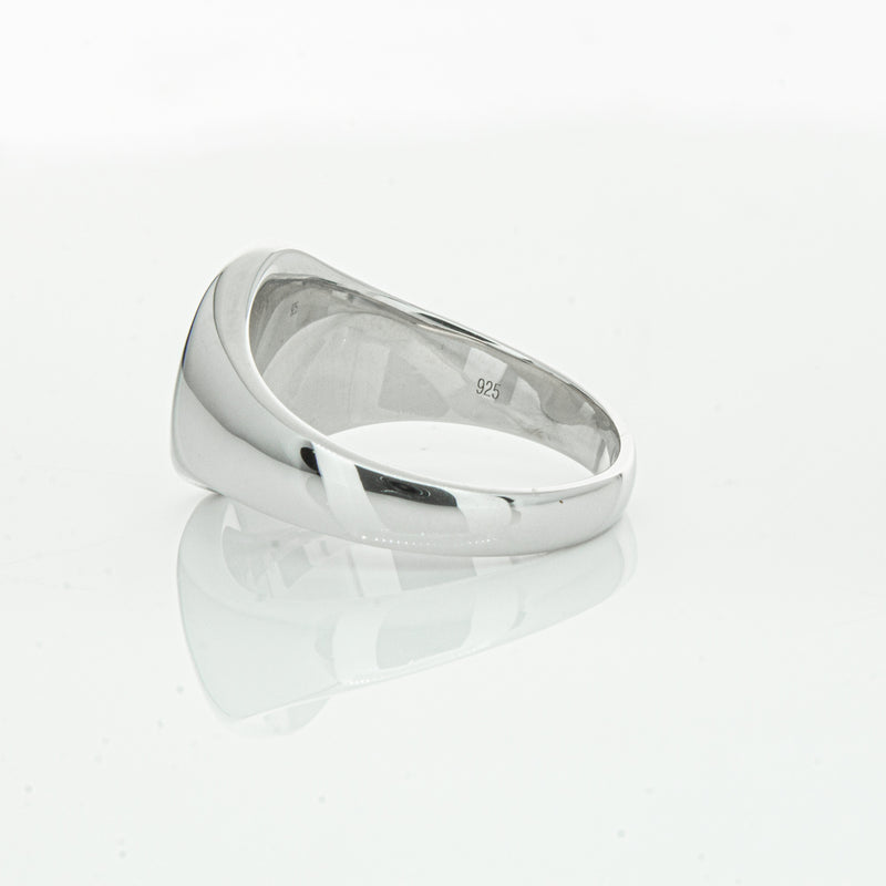 Sterling Silver Oval Signet Ring-Ring-Walker & Hall