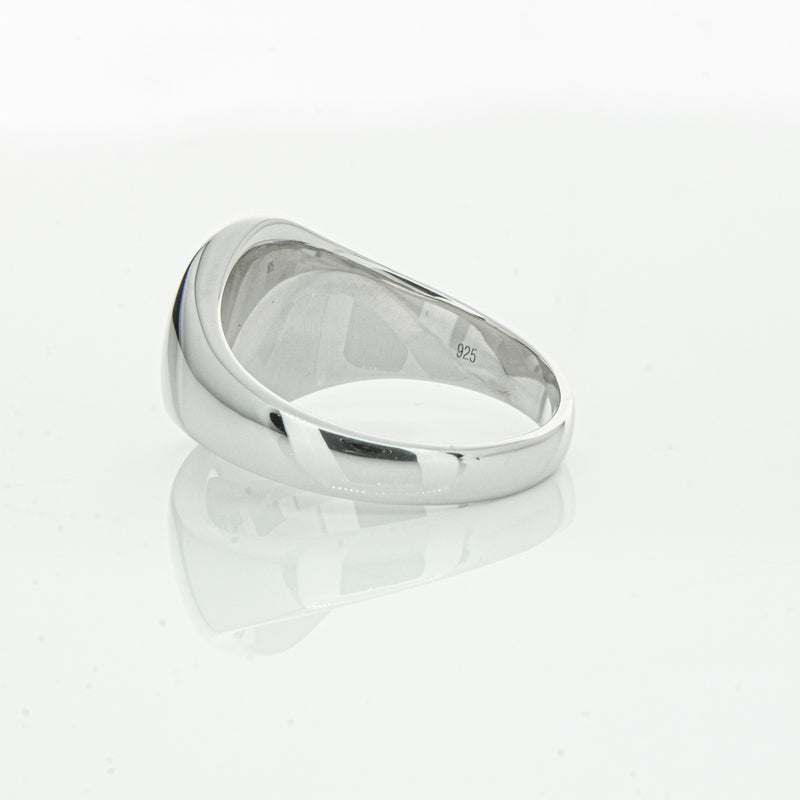 Sterling Silver Oval Signet Ring-Ring-Walker & Hall
