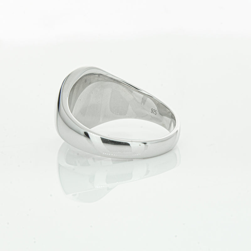 Sterling Silver Oval Signet Ring-Ring-Walker & Hall