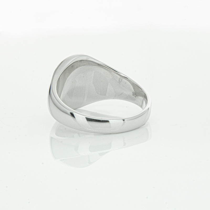Sterling Silver Oval Signet Ring-Ring-Walker & Hall