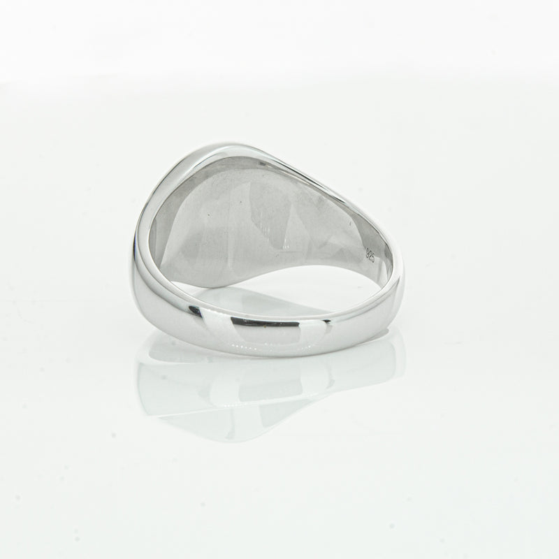 Sterling Silver Oval Signet Ring-Ring-Walker & Hall