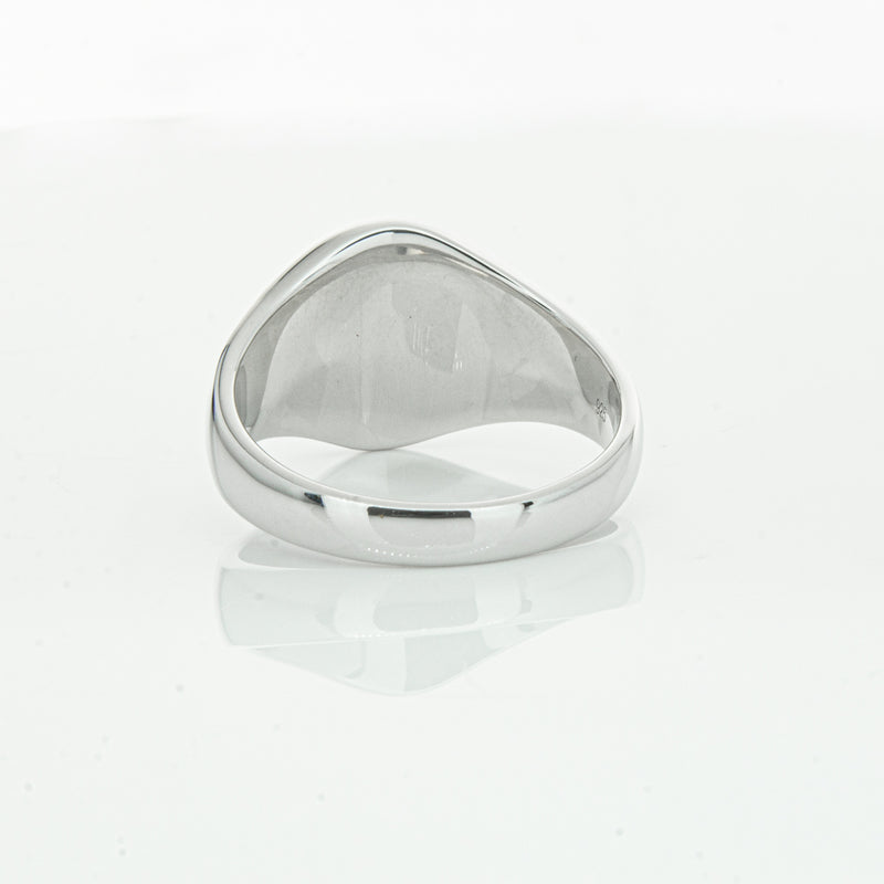 Sterling Silver Oval Signet Ring-Ring-Walker & Hall