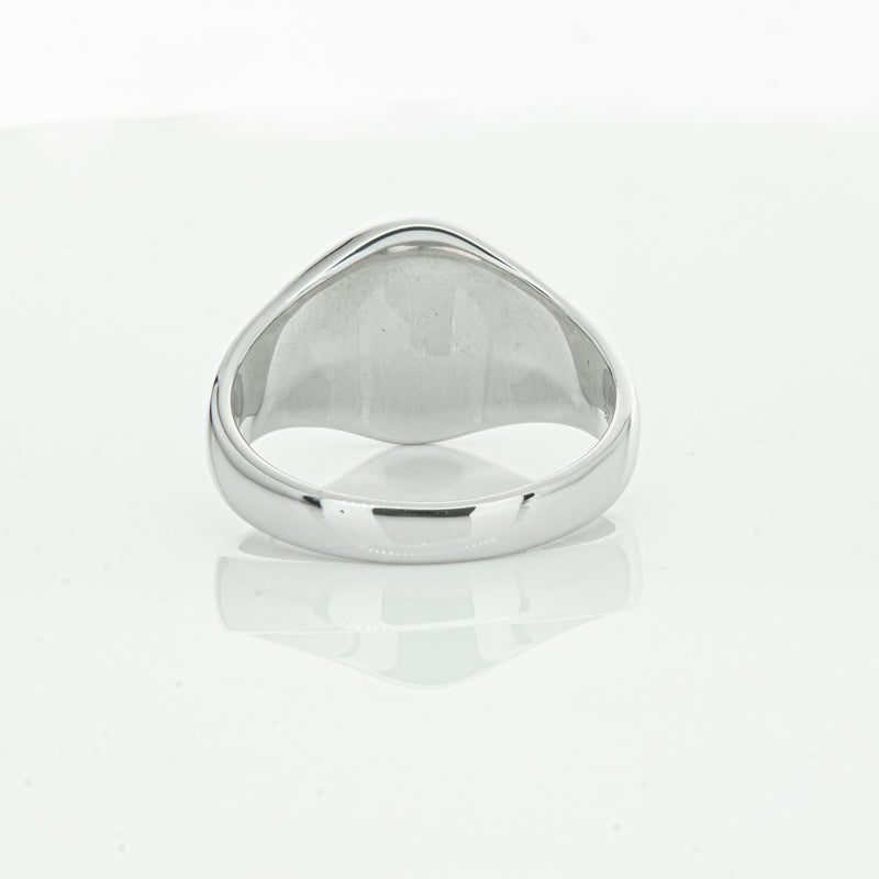 Sterling Silver Oval Signet Ring-Ring-Walker & Hall