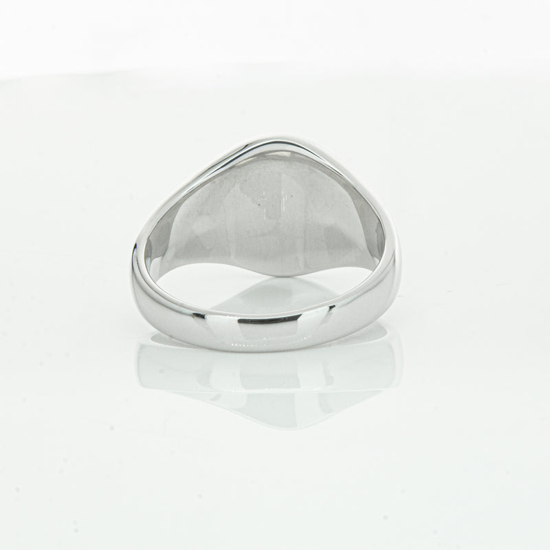 Sterling Silver Oval Signet Ring-Ring-Walker & Hall