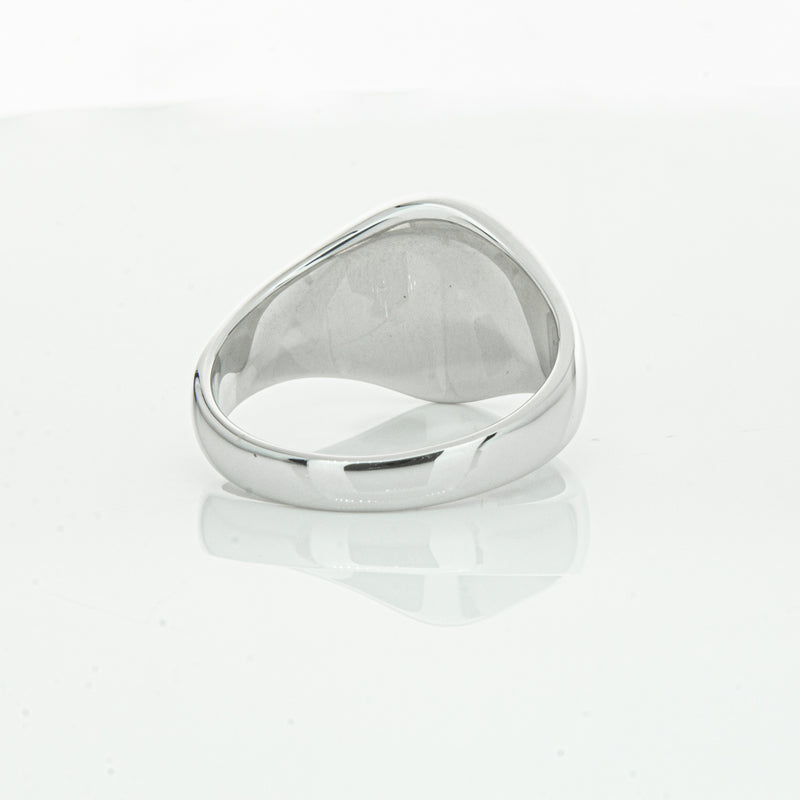 Sterling Silver Oval Signet Ring-Ring-Walker & Hall