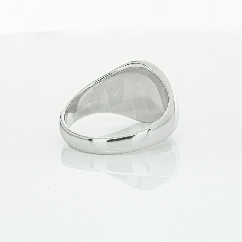 Sterling Silver Oval Signet Ring-Ring-Walker & Hall