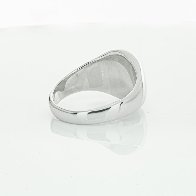 Sterling Silver Oval Signet Ring-Ring-Walker & Hall