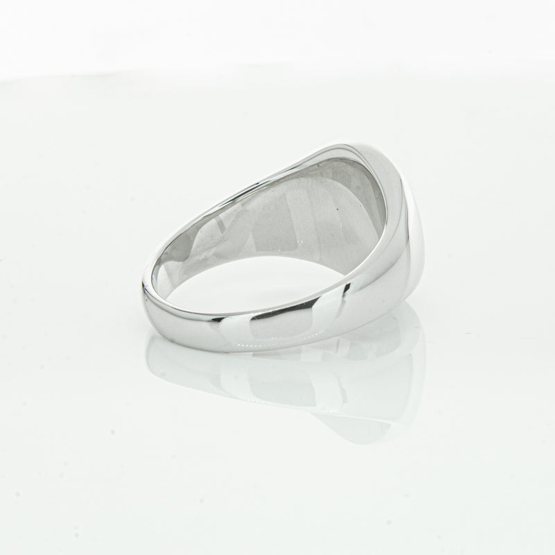 Sterling Silver Oval Signet Ring-Ring-Walker & Hall