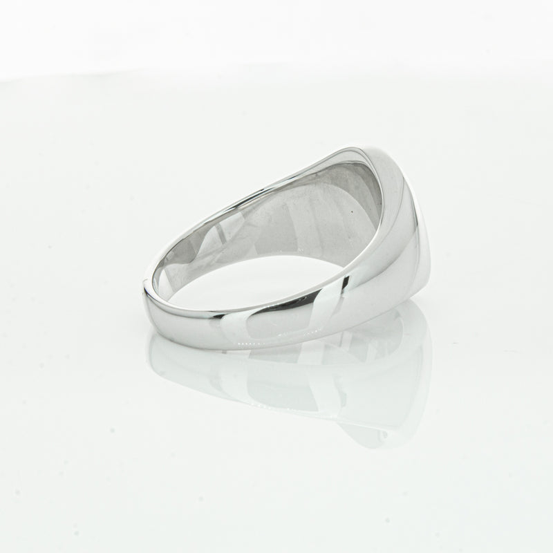Sterling Silver Oval Signet Ring-Ring-Walker & Hall