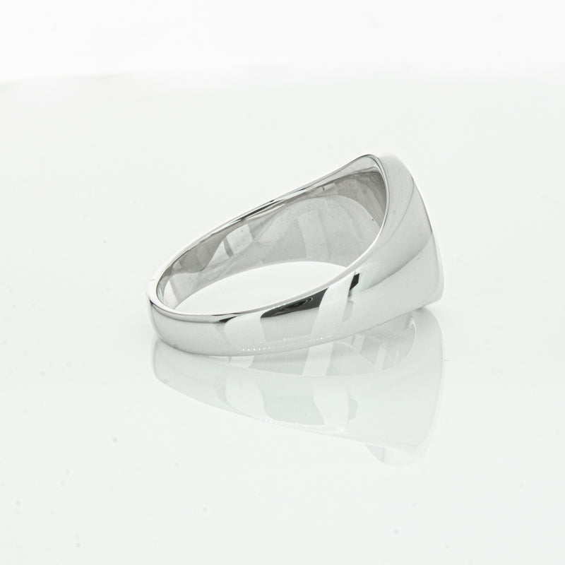 Sterling Silver Oval Signet Ring-Ring-Walker & Hall