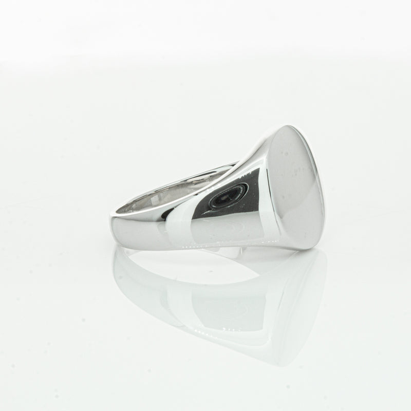 Sterling Silver Oval Signet Ring-Ring-Walker & Hall