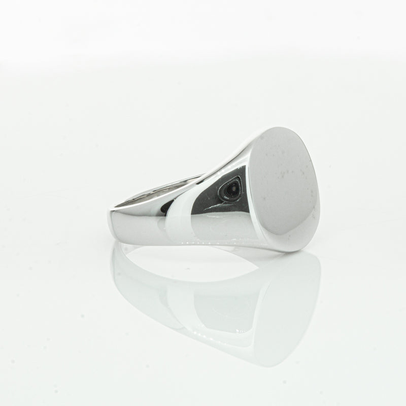 Sterling Silver Oval Signet Ring-Ring-Walker & Hall