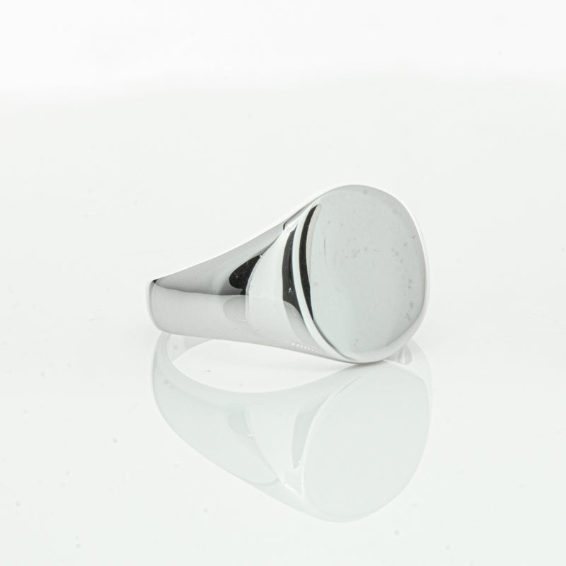 Sterling Silver Oval Signet Ring-Ring-Walker & Hall