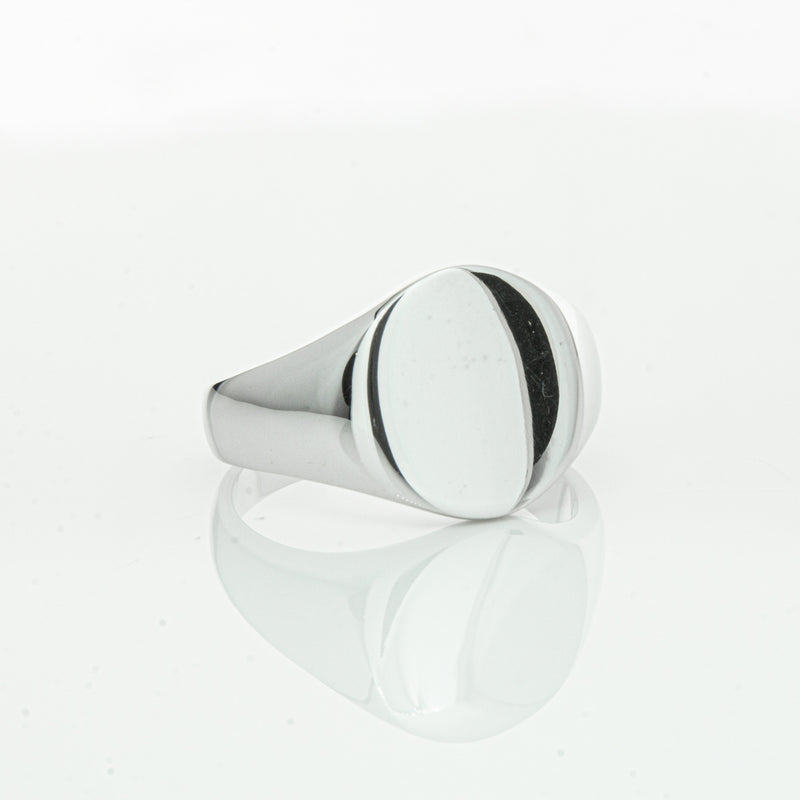 Sterling Silver Oval Signet Ring-Ring-Walker & Hall
