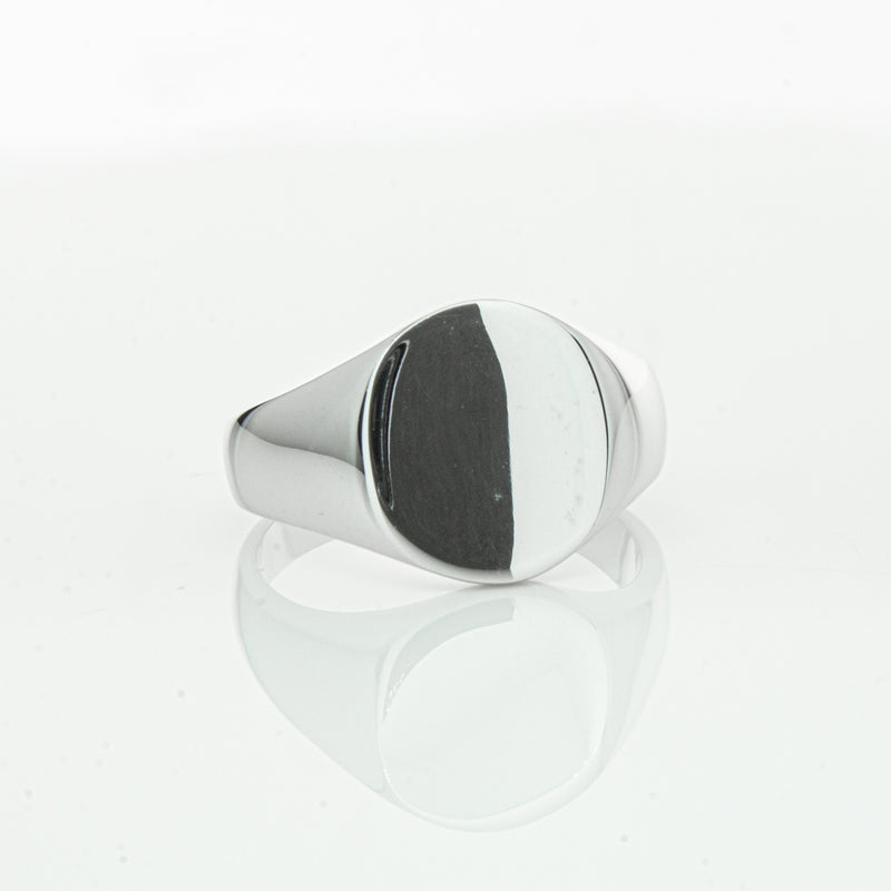 Sterling Silver Oval Signet Ring-Ring-Walker & Hall