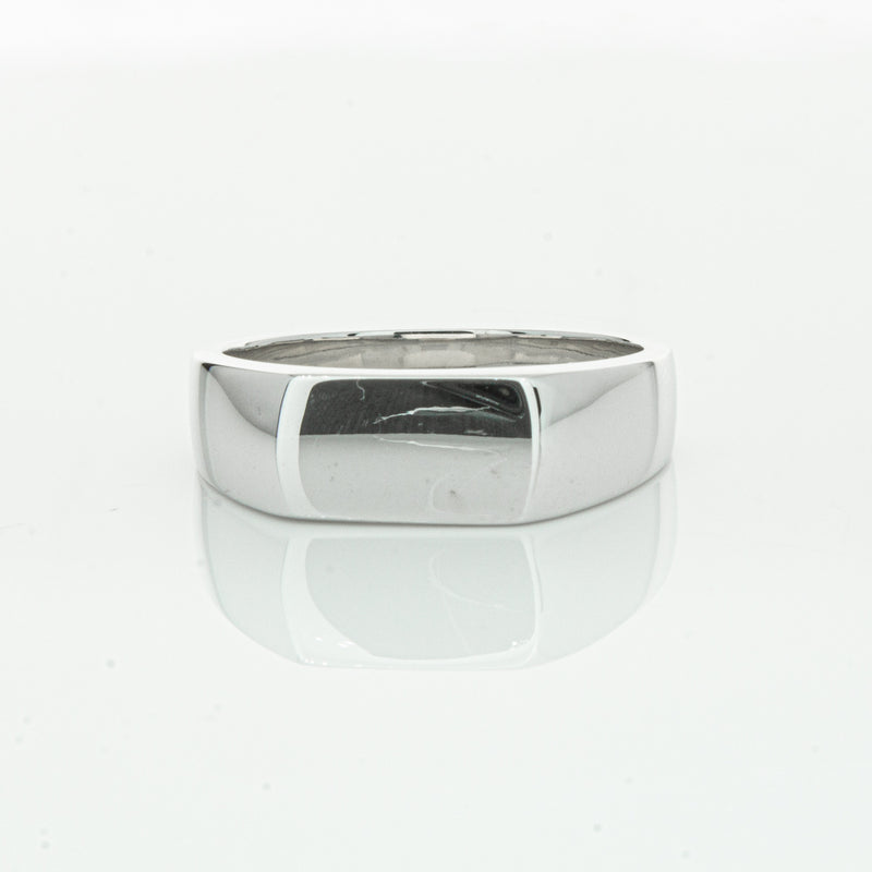 Sterling Silver Rectangular Signet Ring-Ring-Walker & Hall