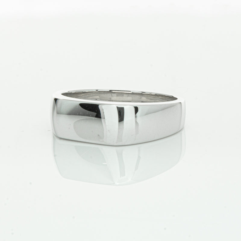 Sterling Silver Rectangular Signet Ring-Ring-Walker & Hall
